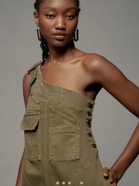 Pilcro (Anthropologie) one shoulder overall